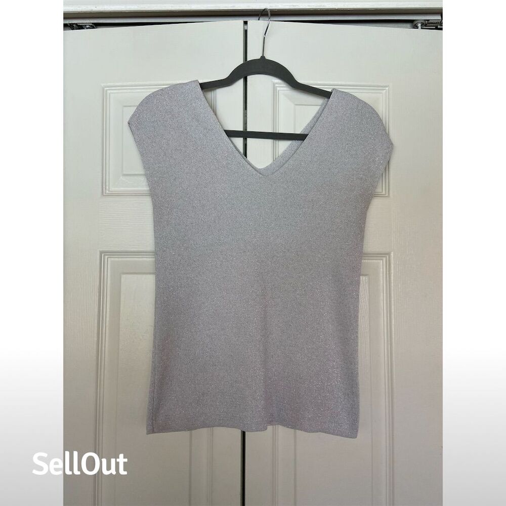 Talbots Women's Shimmery Sleeveless V-Neck Tank Top Size S Multicolor